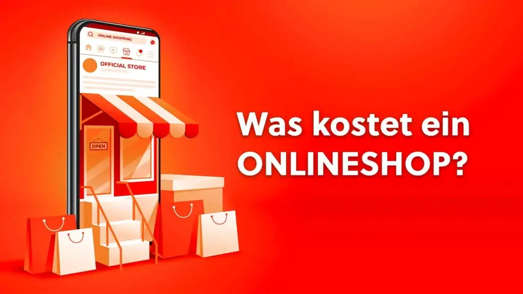 Illustration: Onlineshop-Kosten auf rotem Hintergrund